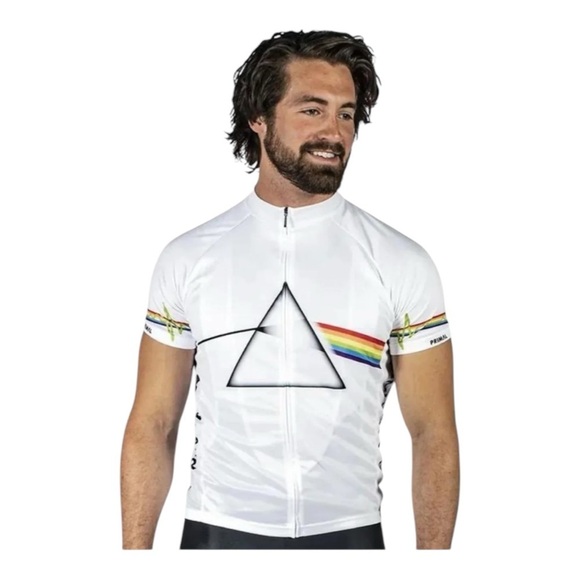 Primal Pink Floyd White Dark Side of the Moon Cycling Jersey NWT - Picture 8 of 8